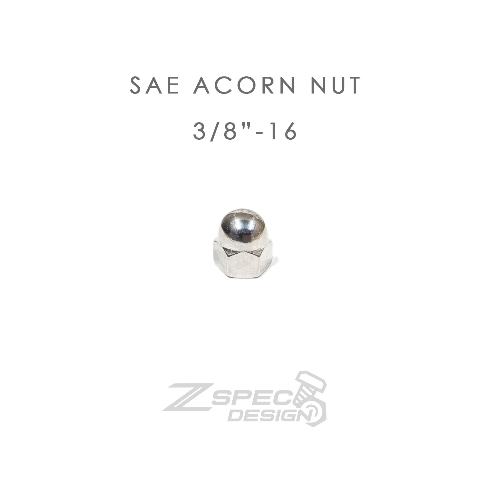 ZSPEC 3/8"-16 SAE Acorn Nuts, SUS304 Stainless, 10-Pack