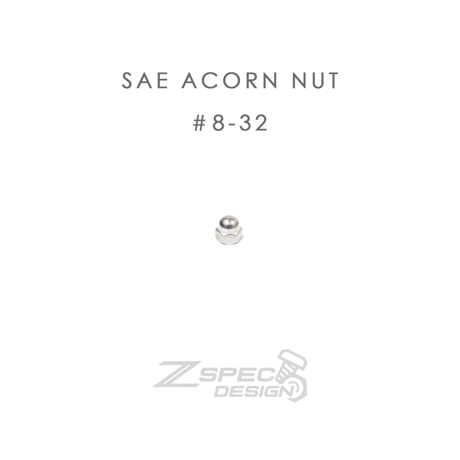ZSPEC #8-32 SAE Acorn Nuts, SUS304 Stainless, 10-Pack