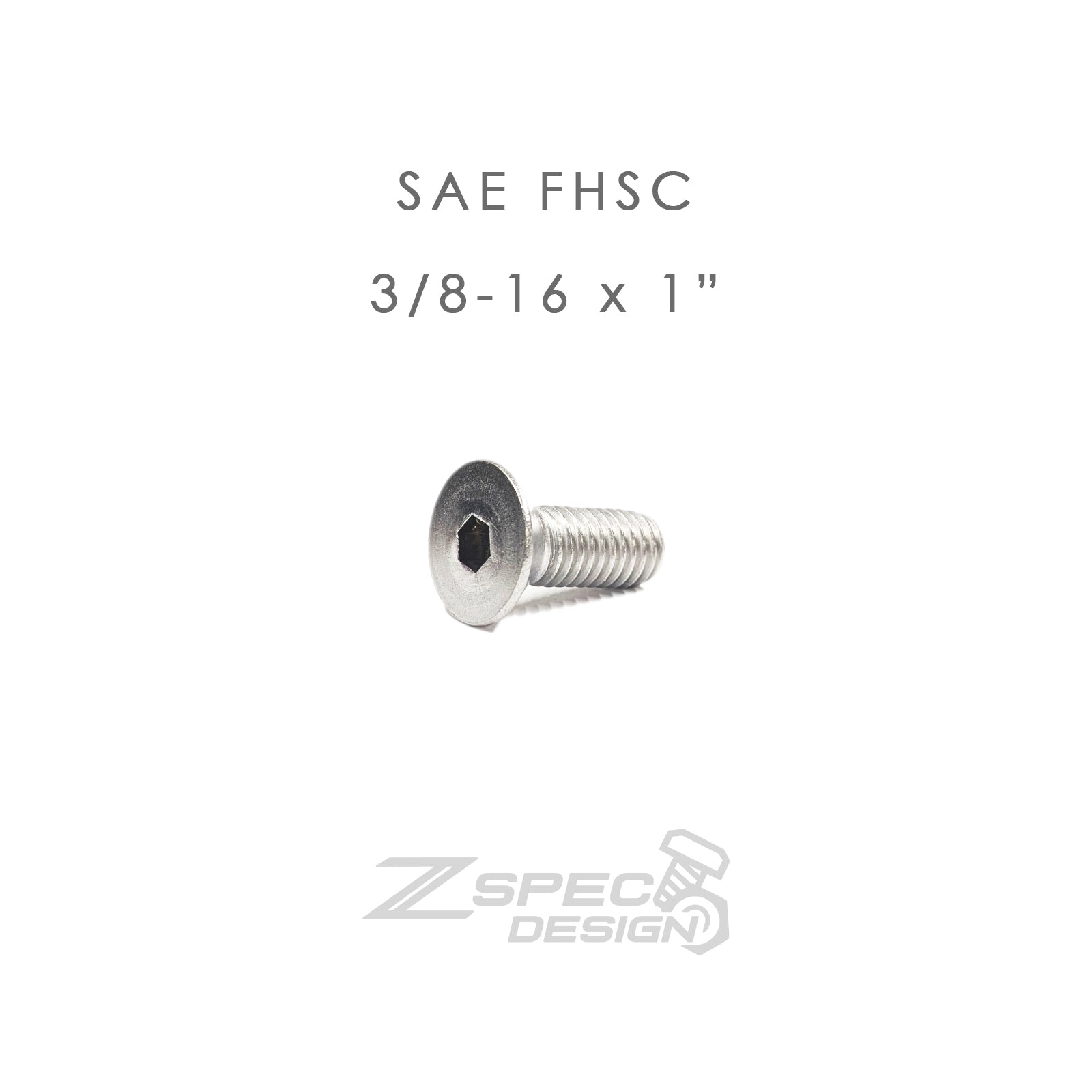 ZSPEC FHSC 3/8-16x1" SAE Fasteners, SUS304 Stainless, 10-Pack