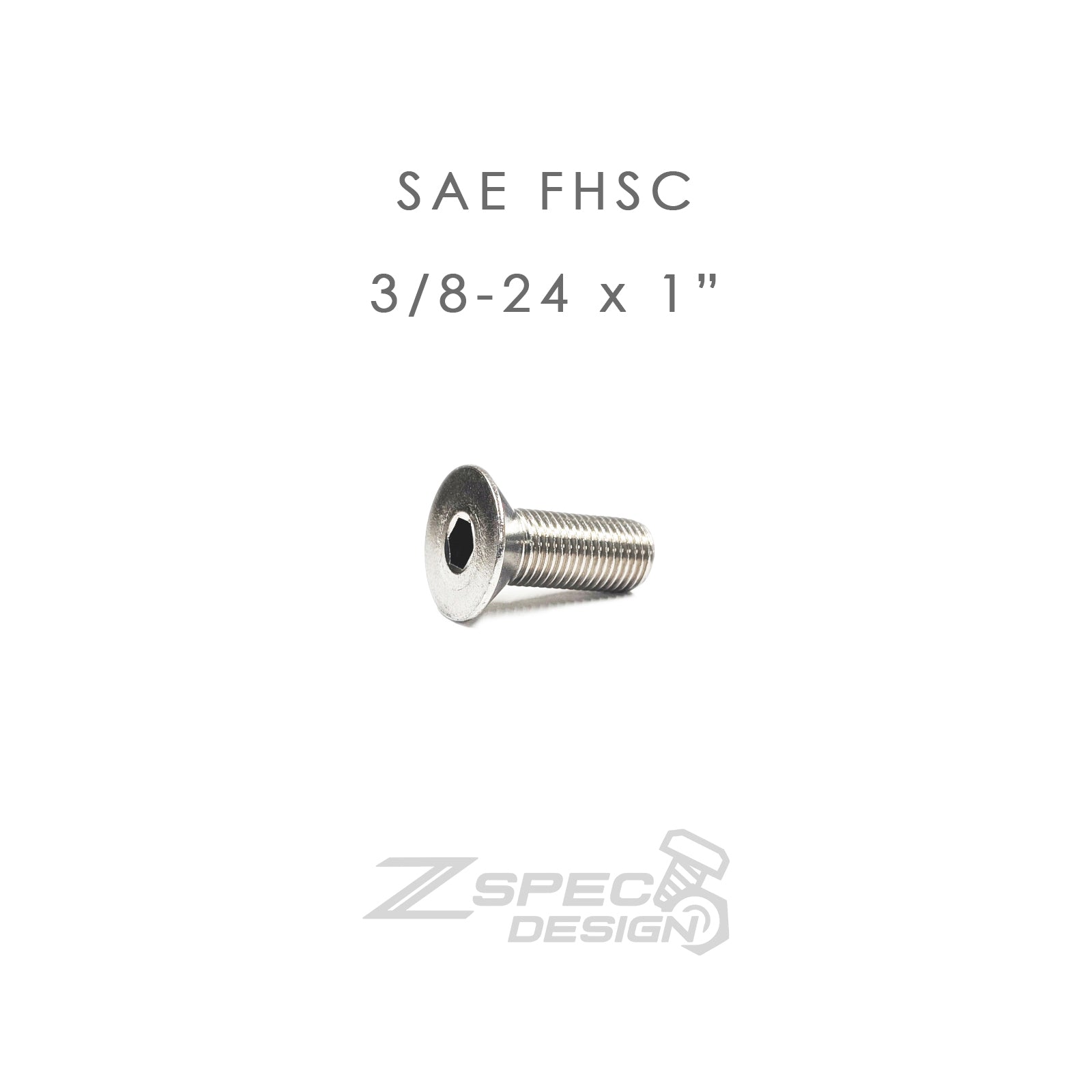 ZSPEC FHSC 3/8-24x1" SAE Fasteners, SUS304 Stainless, 10-Pack