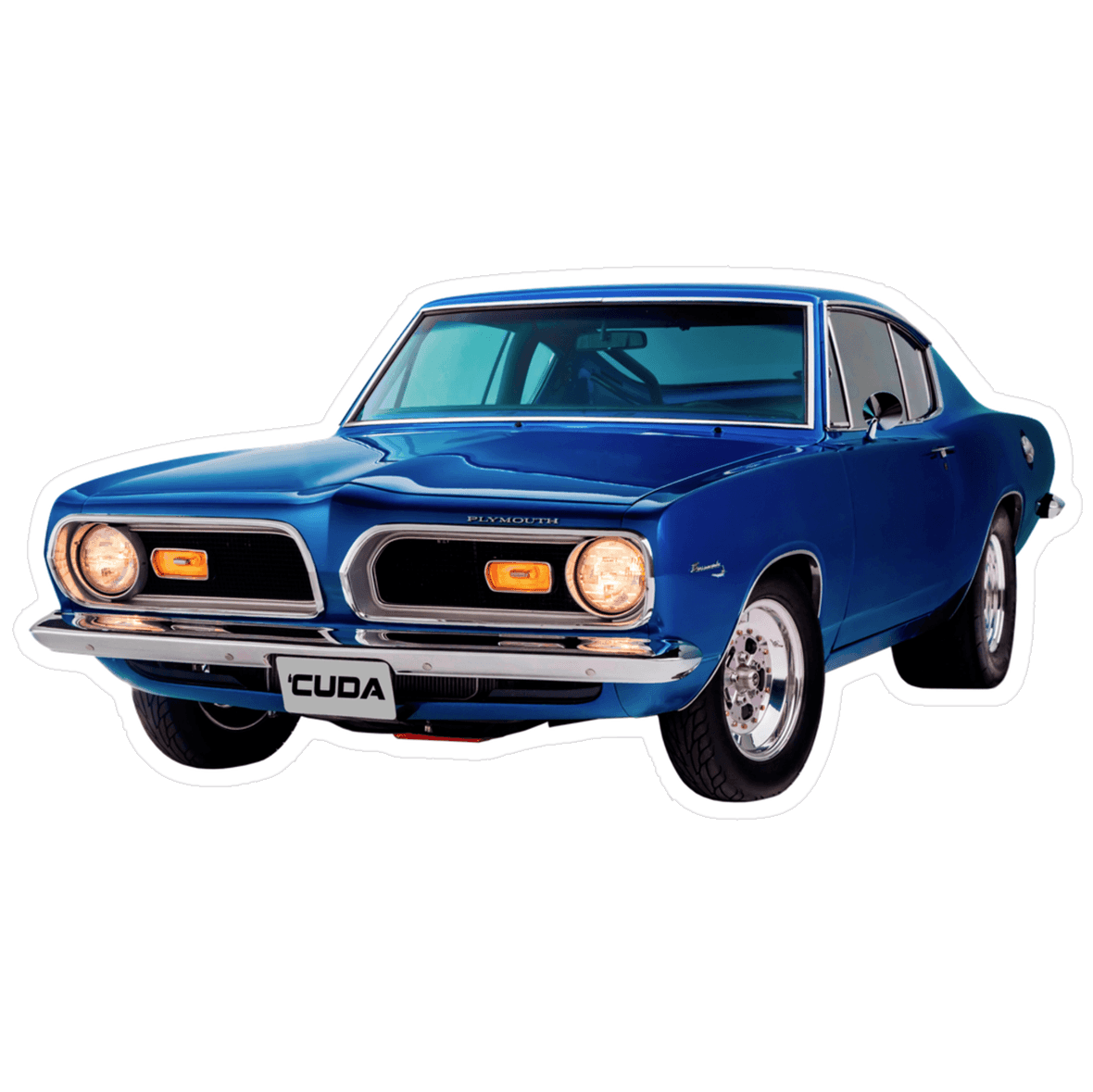 Plymouth Barracuda 'CUDA Muscle Car Vinyl Decal / Sticker, Blue - ZSPEC Design LLC - Decals - Decal, focus, ford, fox, lifestyle, mustang, s197, s550, sticker - zspecdesign.com
