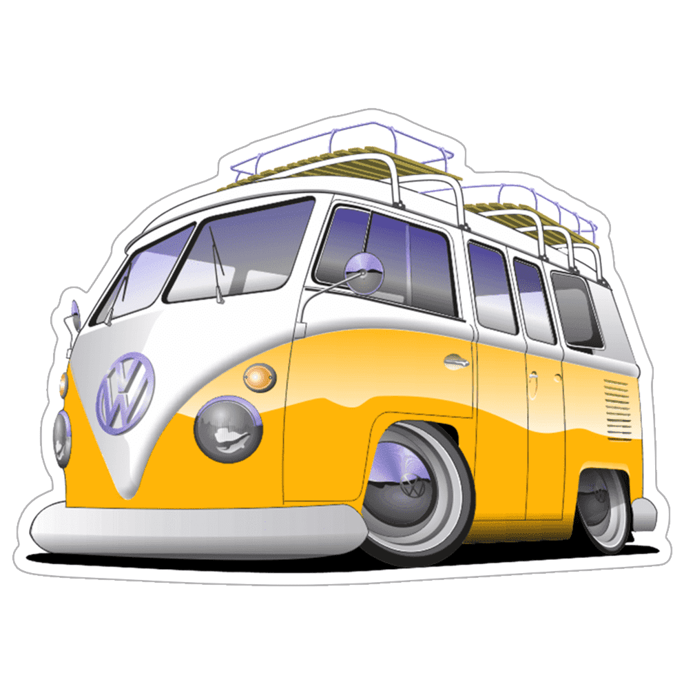 VW 3D-Bus / Van Car Vinyl Decal / Sticker, 4" x 2.9" - ZSPEC Design LLC - Decals - acura, Decal, honda, lifestyle, nsx, sticker - zspecdesign.com