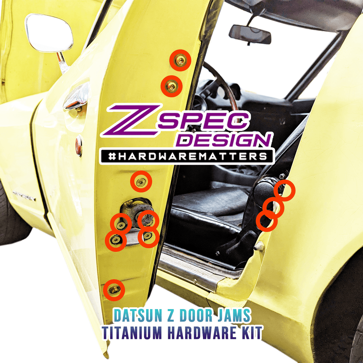 ZSPEC Dress Up Bolts® Fastener Kit, Door Jams Area for Datsun 