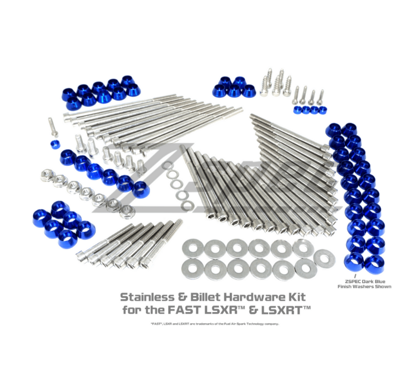 ZSPEC Dress Up Bolts® Kit for FAST 102mm LSXR and LSXRT Manifolds, Stainless & Billet - ZSPEC Design LLC - Hardware Fasteners - LSXR, LSXRT, stainless, Washer Color - zspecdesign.com