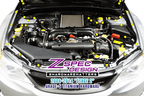 ZSPEC "Stage 2" Dress Up Bolts® Fastener Kit '08-14 Subaru WRX & STi  Keywords Engine Bay Upgrade Performance Merchandise Grade-5 GR5 Dress Up Bolts Hardware Design Car Auto JDM USDM