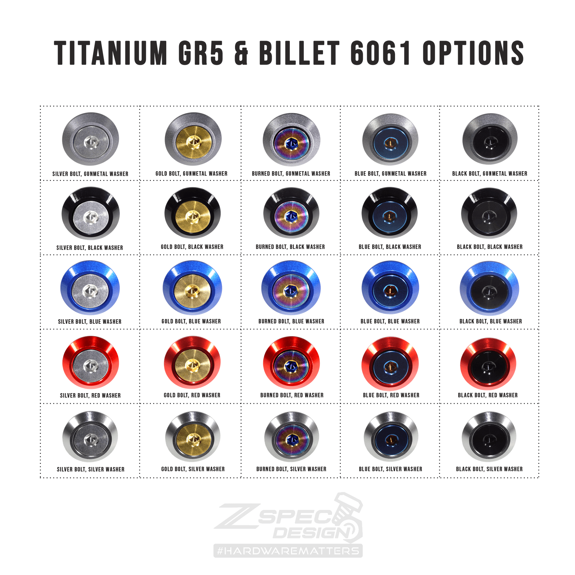 ZSPEC Interior Dress Up Bolts® Fastener Kit for 21+ Ford Bronco 2.7L, Titanium & Billet - ZSPEC Design LLC - Hardware Fasteners - Bronco, Fastener Kit, ford, Interior Fastener Kits - zspecdesign.com