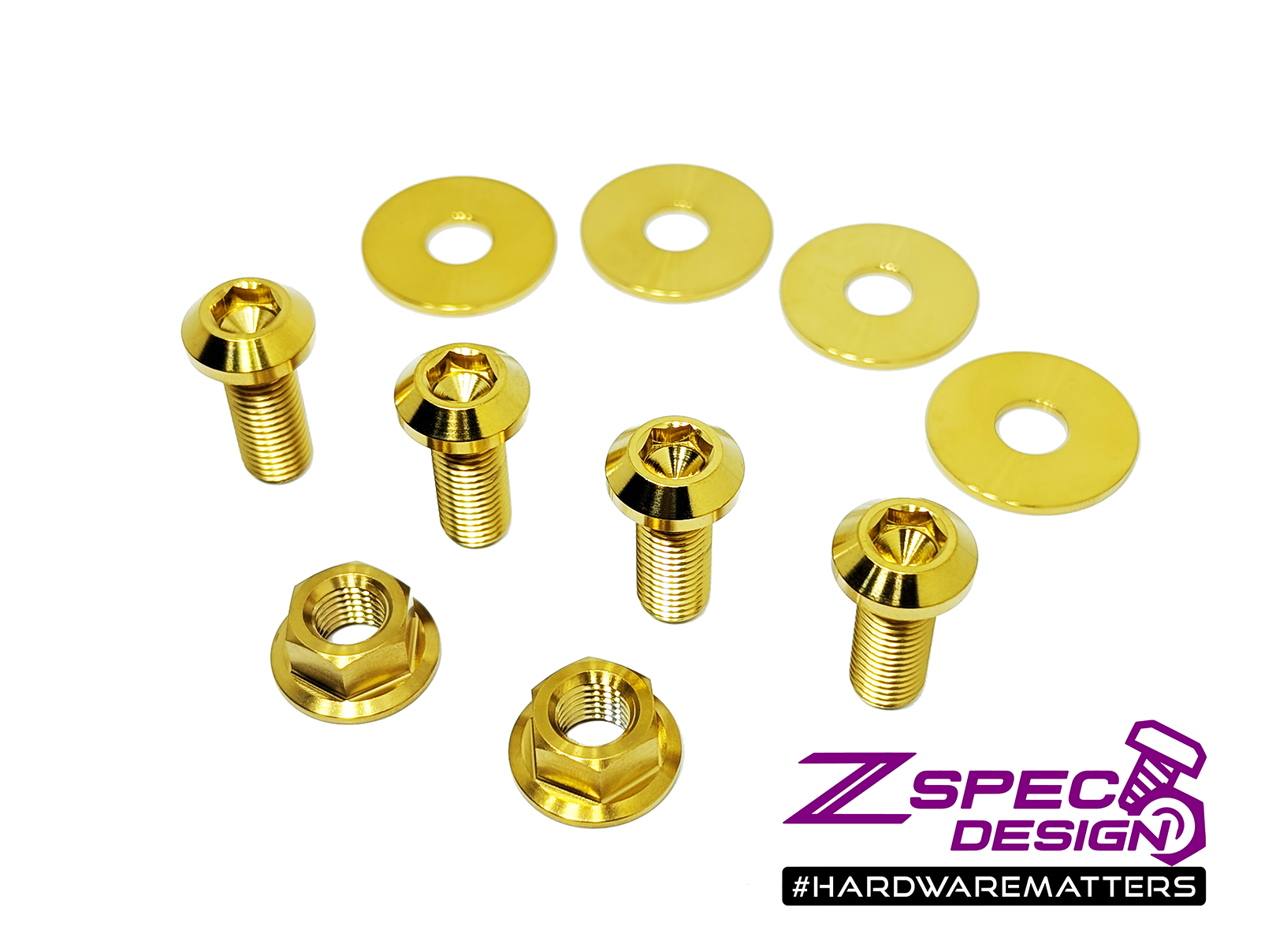 ZSPEC Strut Brace Fasteners for Nissan 370z, M10-1.25 Hardware, Titanium - ZSPEC Design LLC - Hardware Fasteners - 370z, Fastener Kit, m10, nissan, titanium - zspecdesign.com