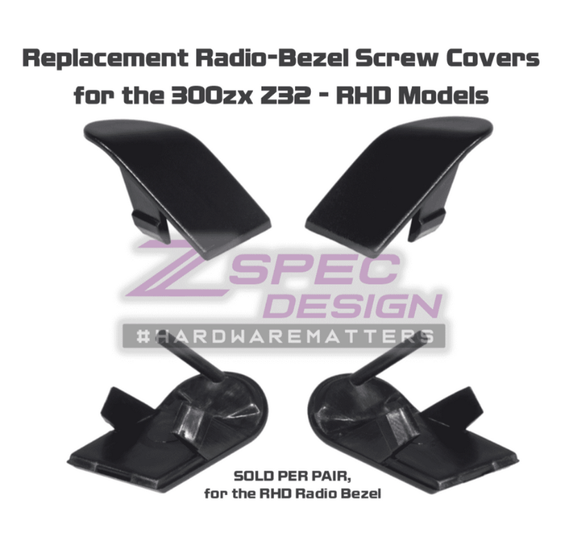 ZSPEC RHD Radio Bezel Top Screw Covers for '90-96 Nissan 300zx Z32, Left & Right Pair - ZSPEC Design LLC - Hardware Fasteners - 300zx, nissan, radio, repro, rhd, stereo, z32 - zspecdesign.com