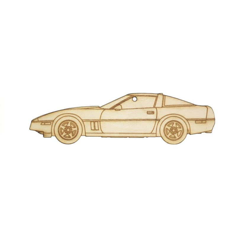 ZSPEC Laser-Engraved Wood Ornament, Style: Corvette C4, Birch - ZSPEC Design LLC - Holiday Ornaments - c4, corvette, holiday, lifestyle, ornament - zspecdesign.com