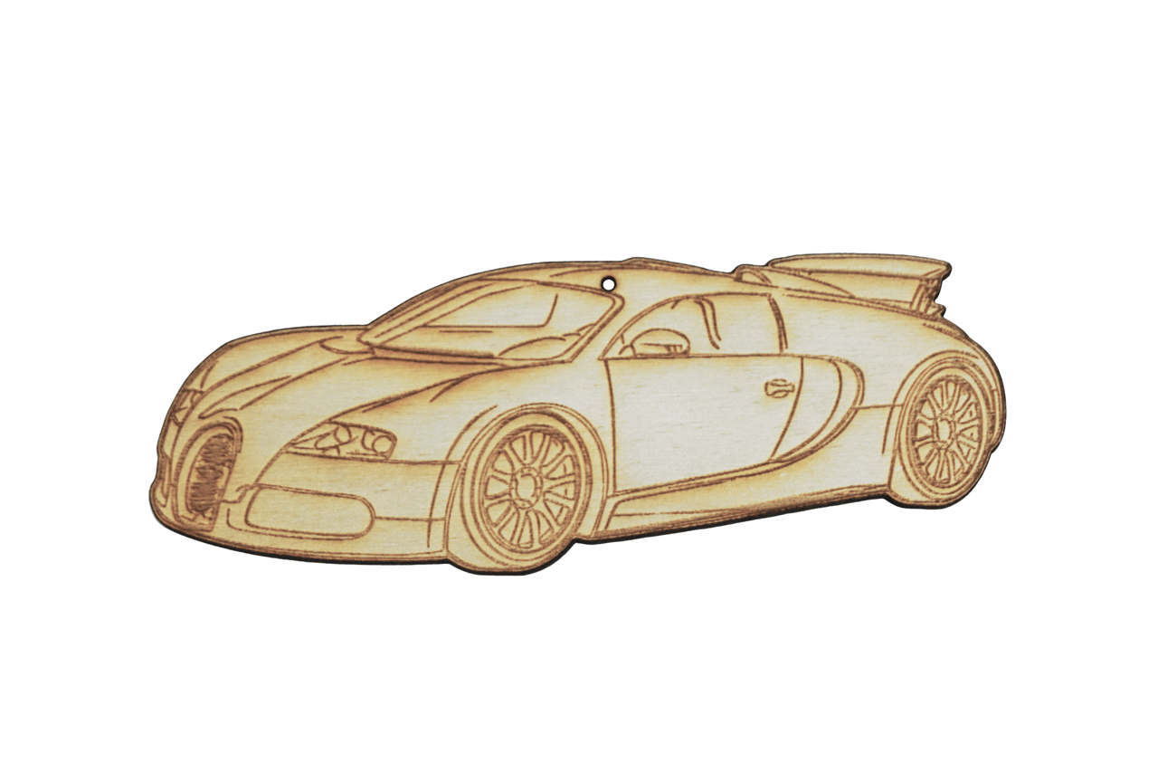 ZSPEC Laser-Engraved Wood Ornament, Style: Bugatti Veyron Super Car