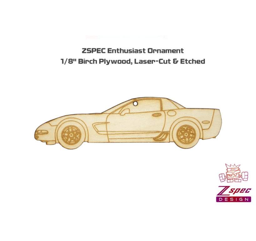 ZSPEC Laser-Engraved Wood Ornament, Style: Corvette Z06, Birch - ZSPEC Design LLC - Holiday Ornaments - Corvette, holiday, nismo, Chevrolet, ornament, Z06 - zspecdesign.com