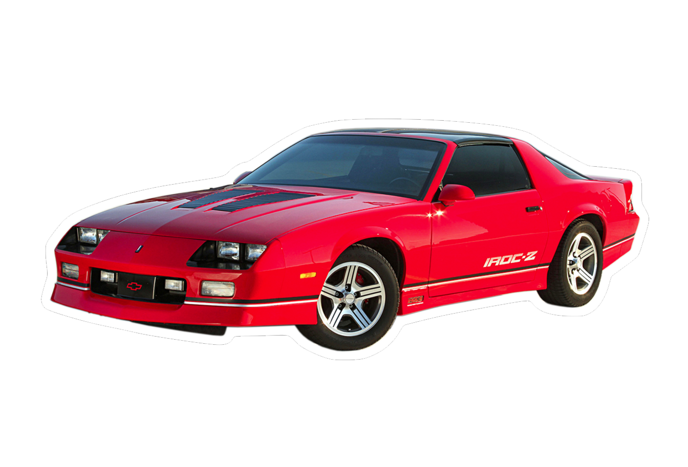 Chevy Camaro IROC-Z Sports Car Vinyl Decal / Sticker, Red