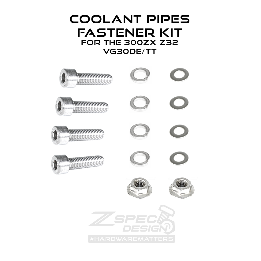 ZSPEC Coolant Pipes Dress Up Bolts® Fasteners, Nissan 300zx Z32, Stainless

Replacement Hardware Kit for the 300zx Z32 (VG30DE/TT) engine's hard coolant pipes.