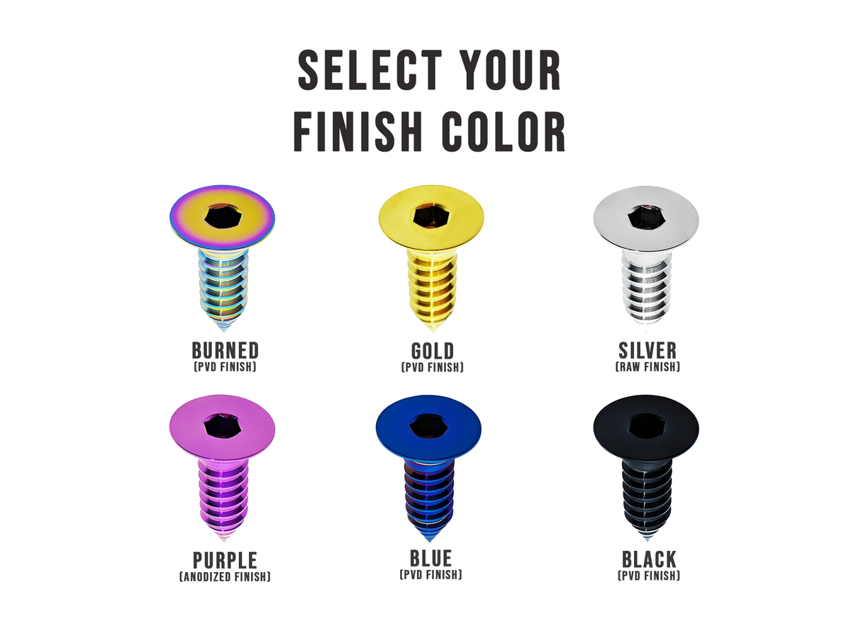 ZSPEC FHSC Coarse M6x20mm Dress-Up Bolt/Fastener, Titanium Grade-5, per Each

Durable Finishes:
Black Gold Burned Purple Silver Blue 

ZSPEC Design LLC