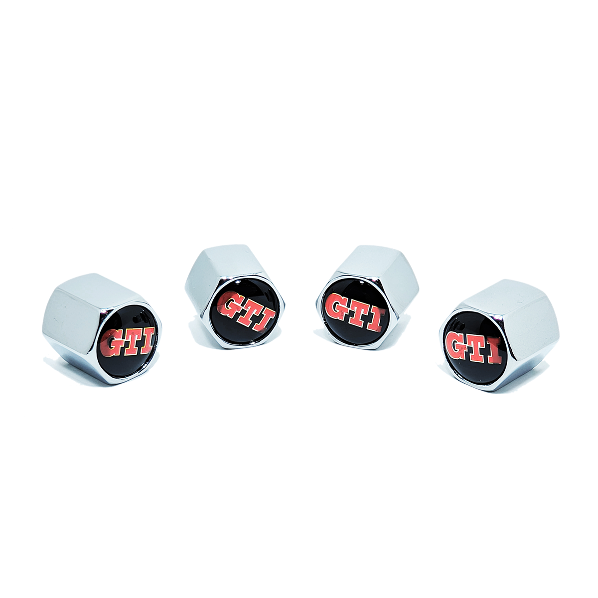 Chrome Valve Stem Tire Caps, Style GTI (V W / Volkswagen)

Set of four valve-stem tire caps - chromed-brass with o-ring inside for seal and gel-domed end.