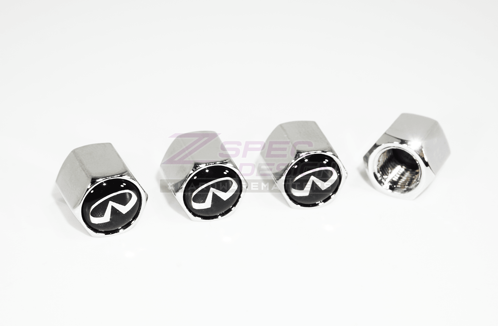 Chrome Valve Stem Tire Caps, Style: INFINITI - ZSPEC Design LLC - Hardware Fasteners - cap, Infiniti, tire - zspecdesign.com