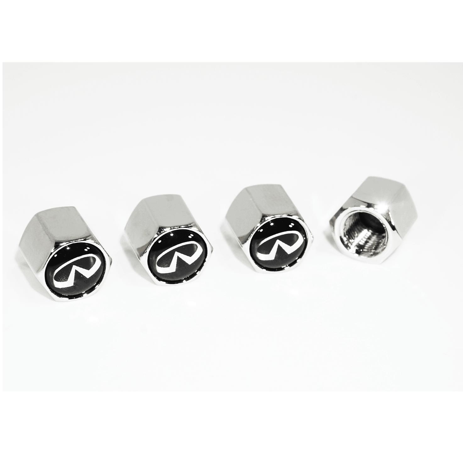 Chrome Valve Stem Tire Caps, Style: INFINITI - ZSPEC Design LLC - Hardware Fasteners - cap, Infiniti, tire - zspecdesign.com