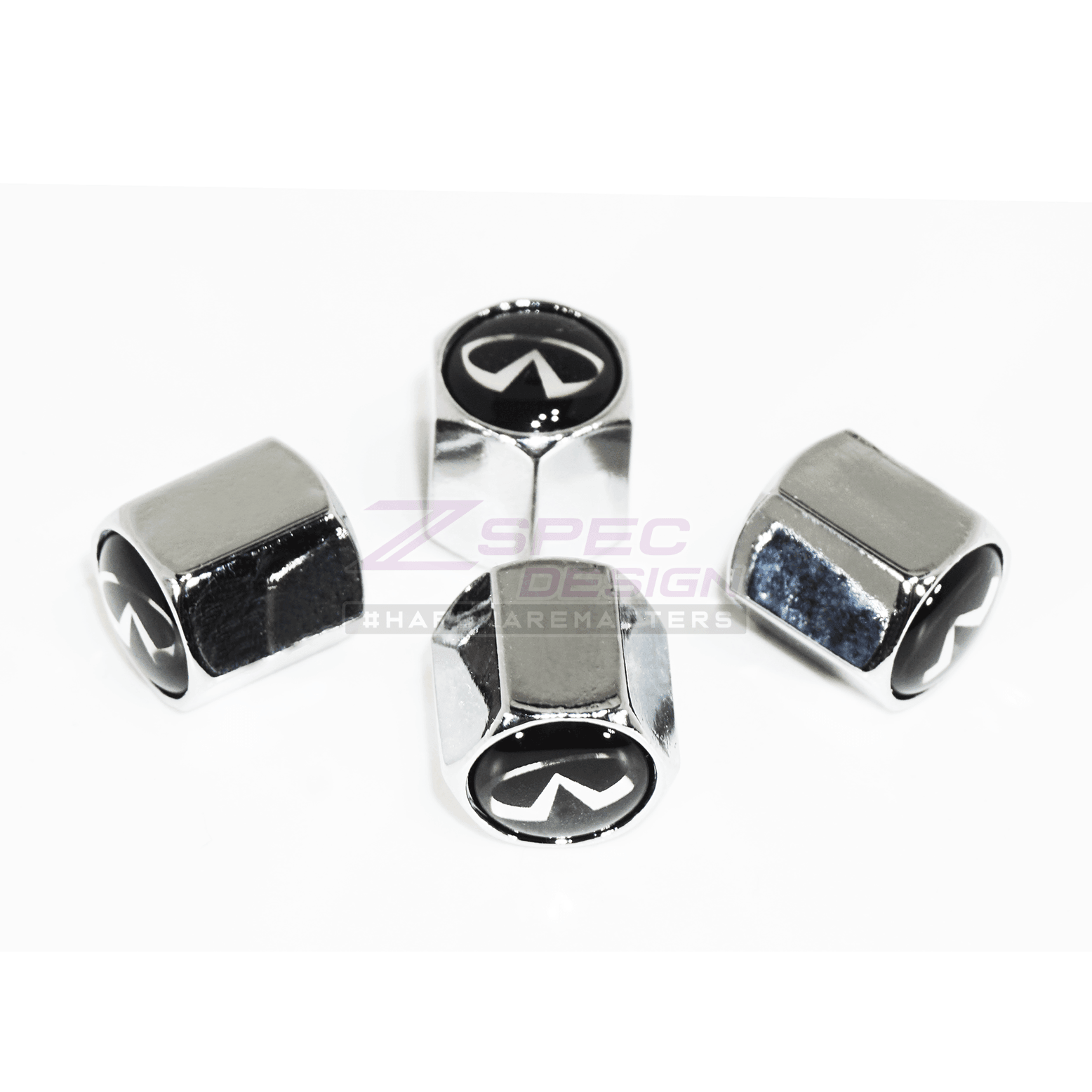 Chrome Valve Stem Tire Caps, Style: INFINITI - ZSPEC Design LLC - Hardware Fasteners - cap, Infiniti, tire - zspecdesign.com