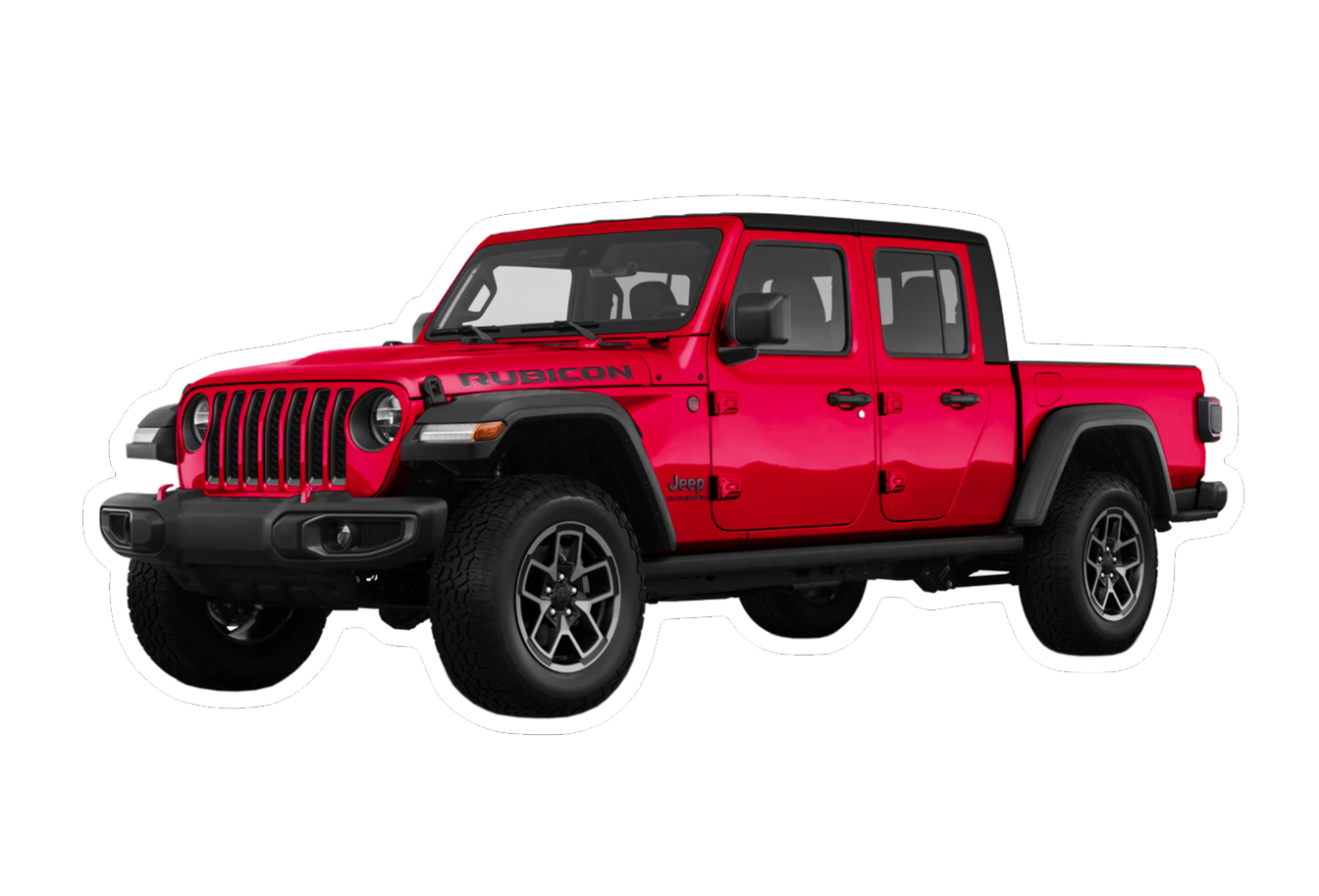 Jeep Gladiator Red Rubicon Vinyl Decal / Sticker - ZSPEC Design LLC - Decals - Decal, ford, fordgt, fox, gt40, lifestyle, mustang, s197, s550, sn95, sticker - zspecdesign.com