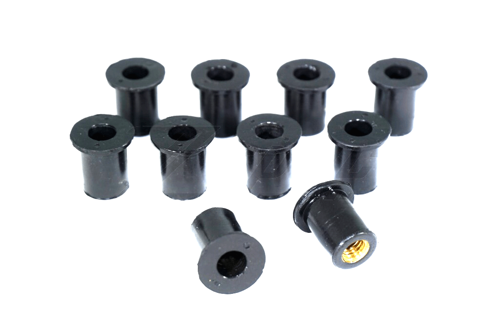 ZSPEC M5 Silicone-Rubber Well Nuts for Body Kits and Flares using M5-0.8, 10-Pack - ZSPEC Design LLC - Hardware Fasteners - 10-pack, body hardware, m5, rubber, well nut - zspecdesign.com