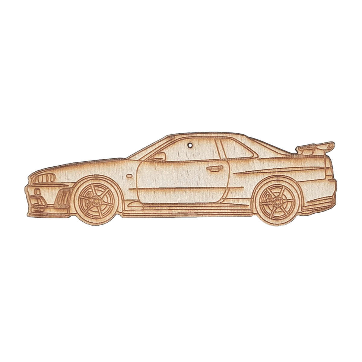 ZSPEC Laser-Engraved Birch Ornament, Nissan GTR R34 Garage Holiday