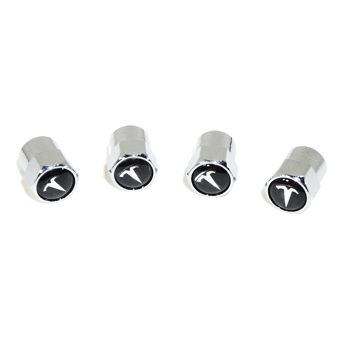 Chrome Valve Stem Tire Caps, Style: Tesla