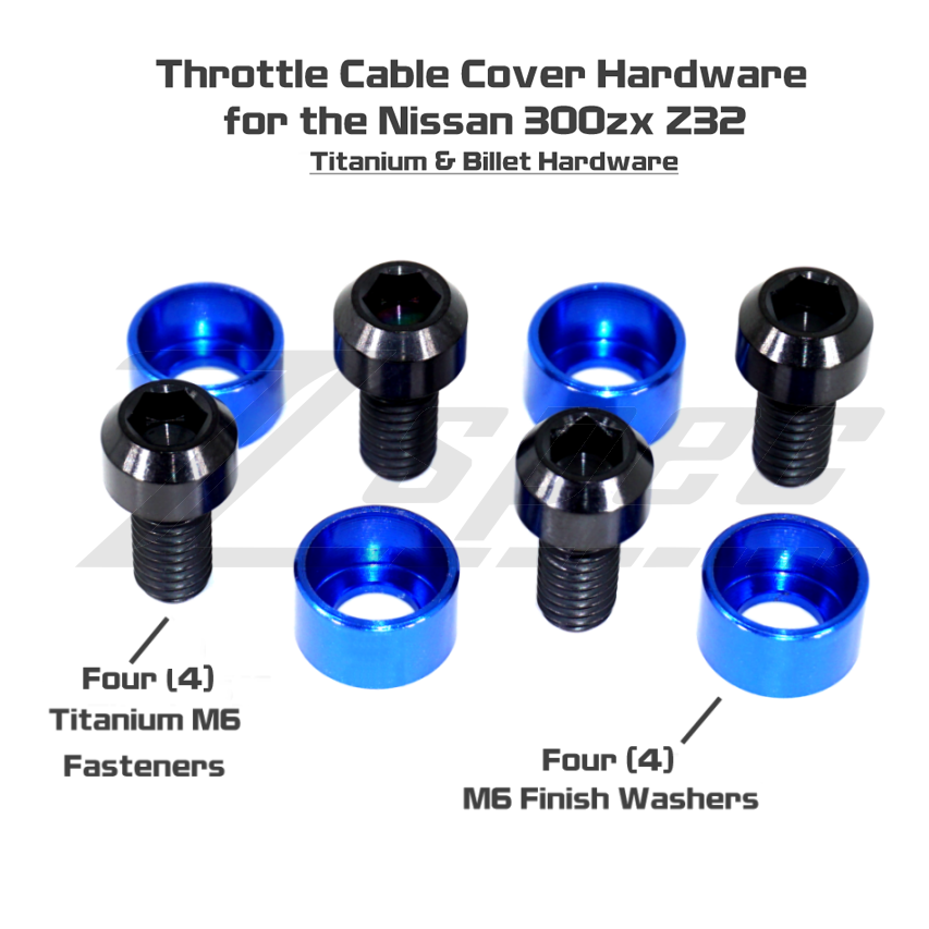 ZSPEC Throttle Cable Cover Fasteners for '90-96 Nissan 300zx Z32, Titanium & Billet - ZSPEC Design LLC - Hardware Fasteners - 300zx, Fastener Kit, nissan, throttle, titanium, z32 - zspecdesign.com
