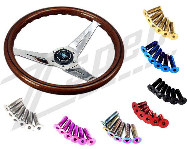 ZSPEC Titanium grade 5 Stainless/Billet Steering Wheel Fastener Kits - Nardi, Sparco, Grant, Momo Dress Up Bolts grip royal GR forsberg NRG