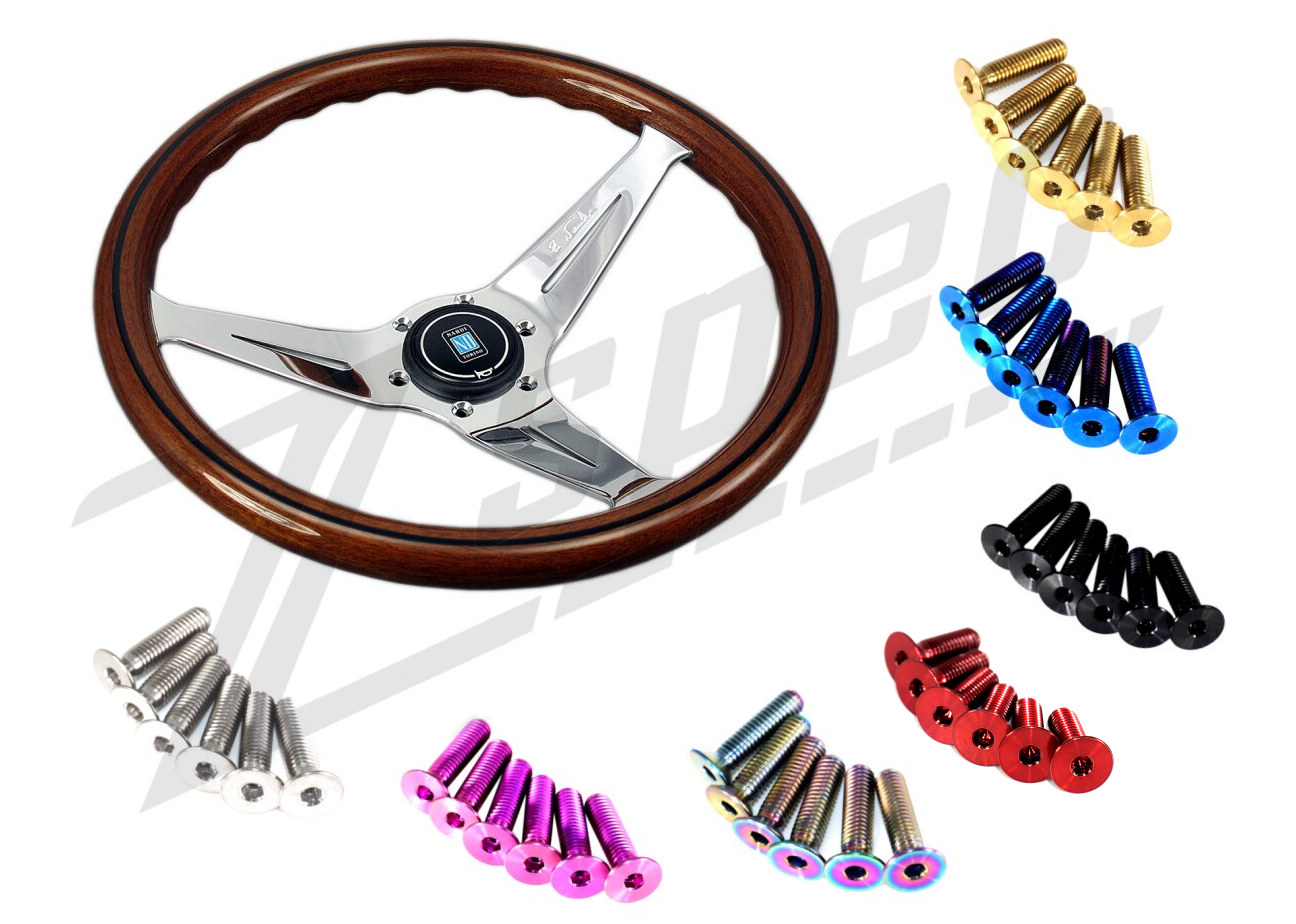 ZSPEC Titanium grade 5 Stainless/Billet Steering Wheel Fastener Kits - Nardi, Sparco, Grant, Momo Dress Up Bolts grip royal GR forsberg NRG