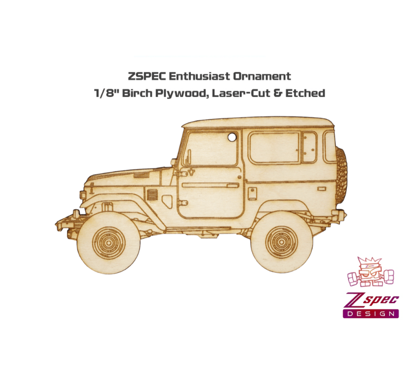 ZSPEC Laser-Engraved Wood Ornament, Style: Toyota FJ40 , Birch - ZSPEC Design LLC - Holiday Ornaments - Toyota holiday,  FJ, ornament, - zspecdesign.com