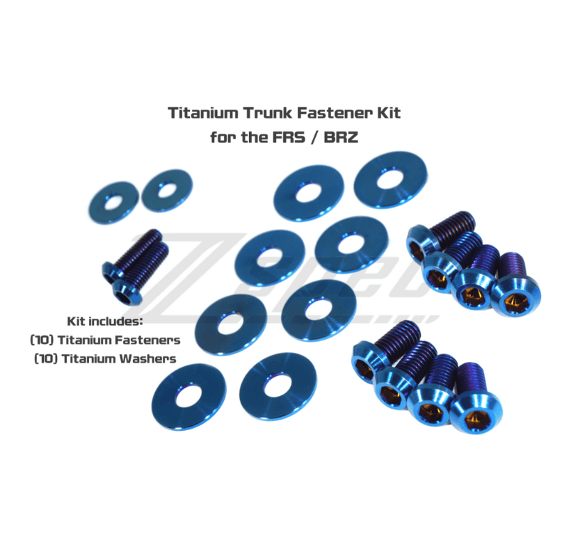 ZSPEC Trunk Dress Up Bolts® Kit for '13-21 Scion FRS, Subaru BRZ, Toyota 86, Titanium - ZSPEC Design LLC - Hardware Fasteners - 86, BRZ, Fastener Kit, FRS, scion, Subaru, titanium, Toyota - zspecdesign.com