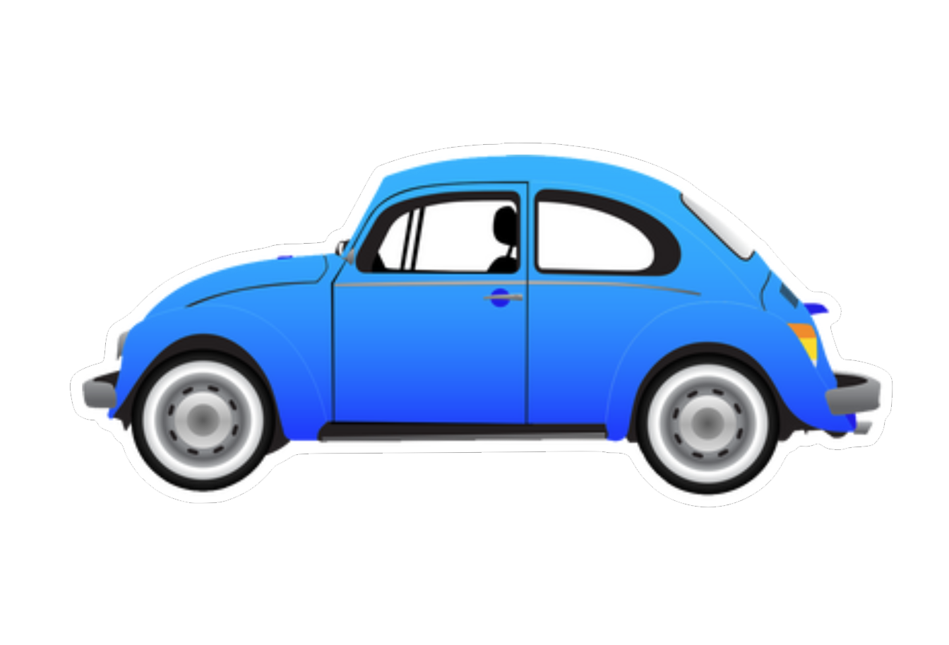 VW Classic Bug Beetle Vinyl Decal / Sticker, Blue - ZSPEC Design LLC - Decals - Decal, lifestyle, sticker - zspecdesign.com