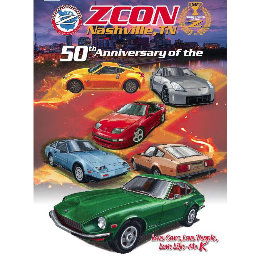 ZCON 2020 "50th Anniversary of the Z" Celebration - Nashville, TN - 24" x 36" Size - ZSPEC Design LLC - Posters, Prints, & Visual Artwork - lifestyle, poster, Z - zspecdesign.com