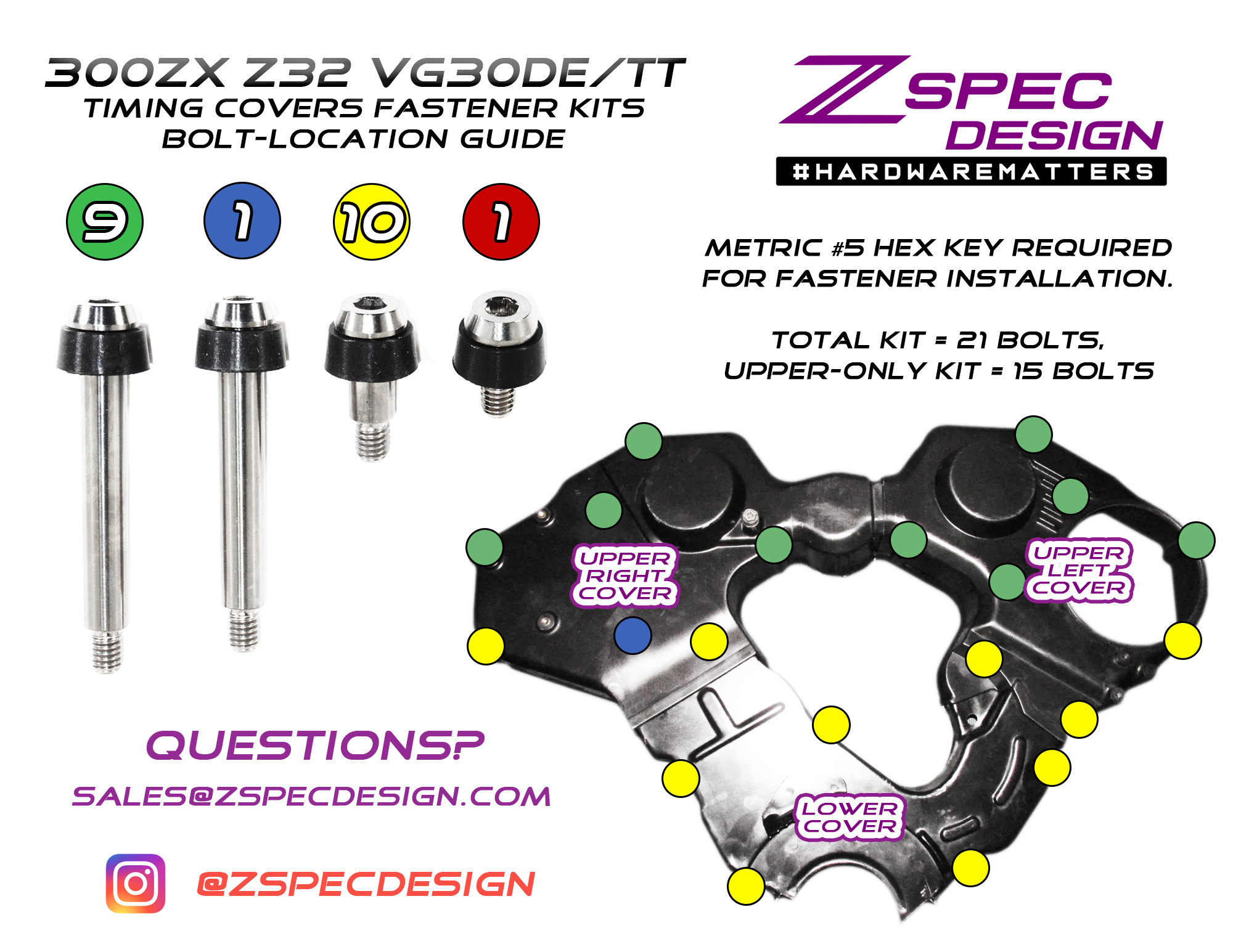 Example of Bolt Locations for Z32 300zx shoulder-bolt kit