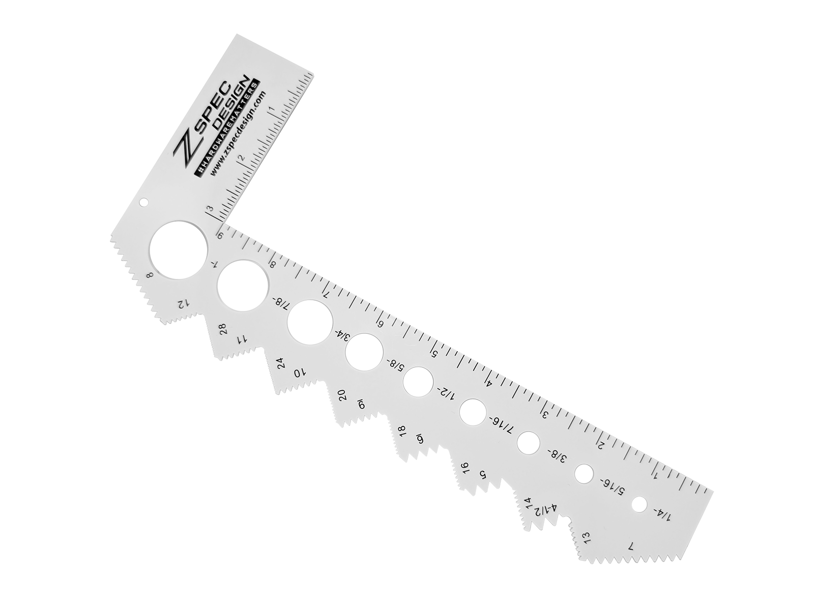 ZSPEC Standard/SAE Bolt / Fastener Thread Measuring Gauge, L-Shape