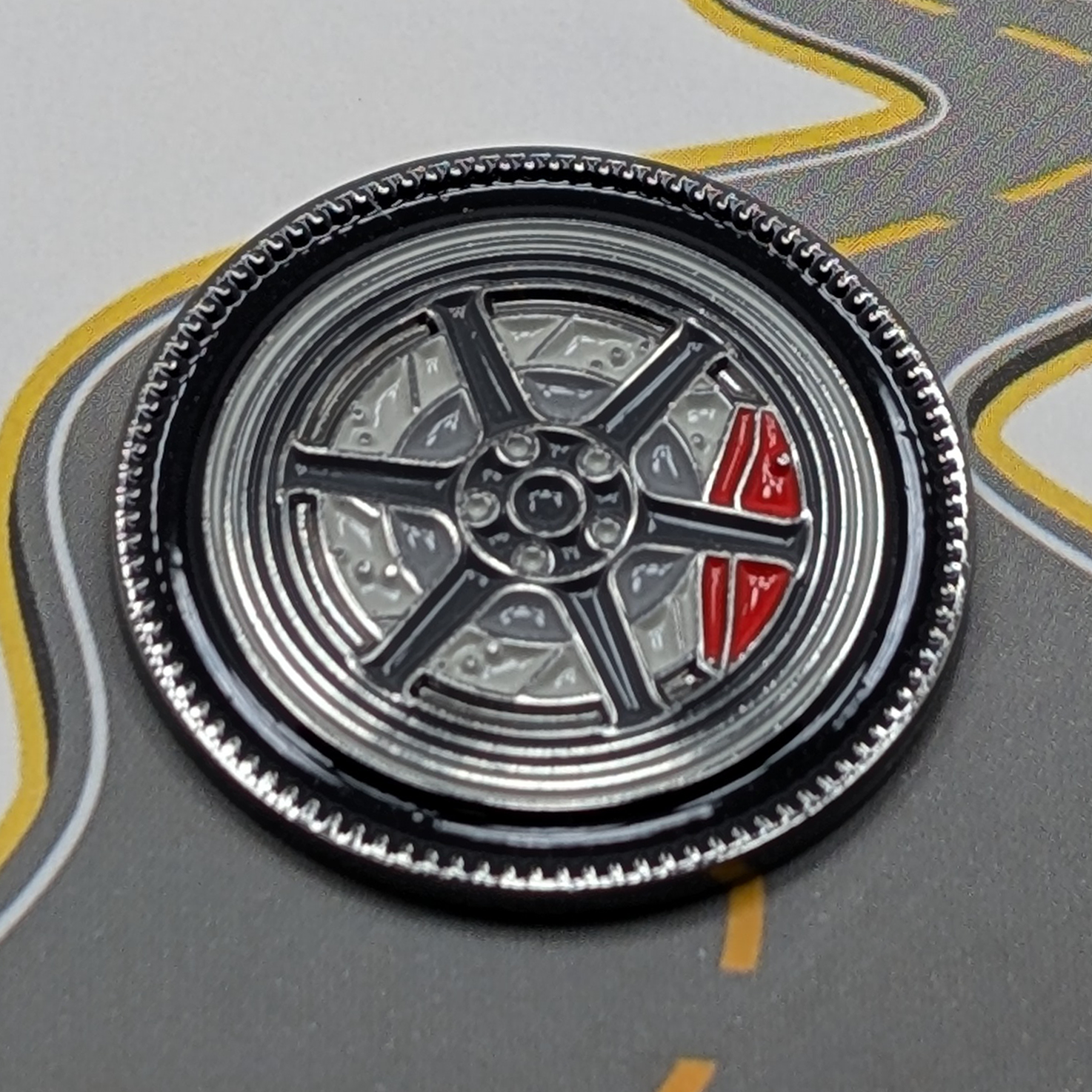 ZSPEC Wheel Pin - 6-Spoke Design - great for Lapels, Hats, Backpacks