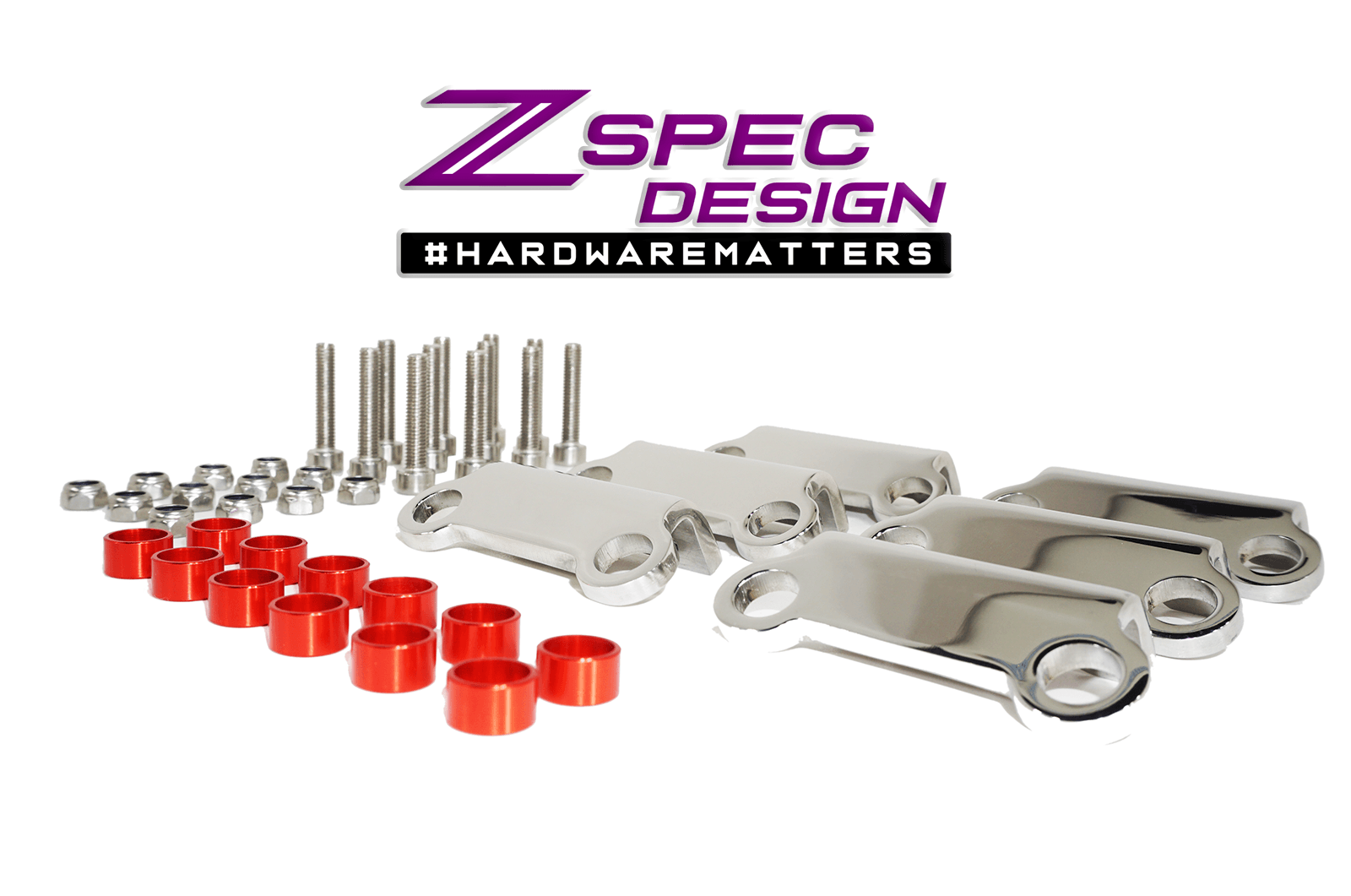 ZSPEC Polished Stainless Coil Brackets Kit (no Z), 90-99 Nissan Z32 300zx - ZSPEC Design LLC - Hardware Fasteners - 300zx, Fastener Kit, nissan, z32 - zspecdesign.com