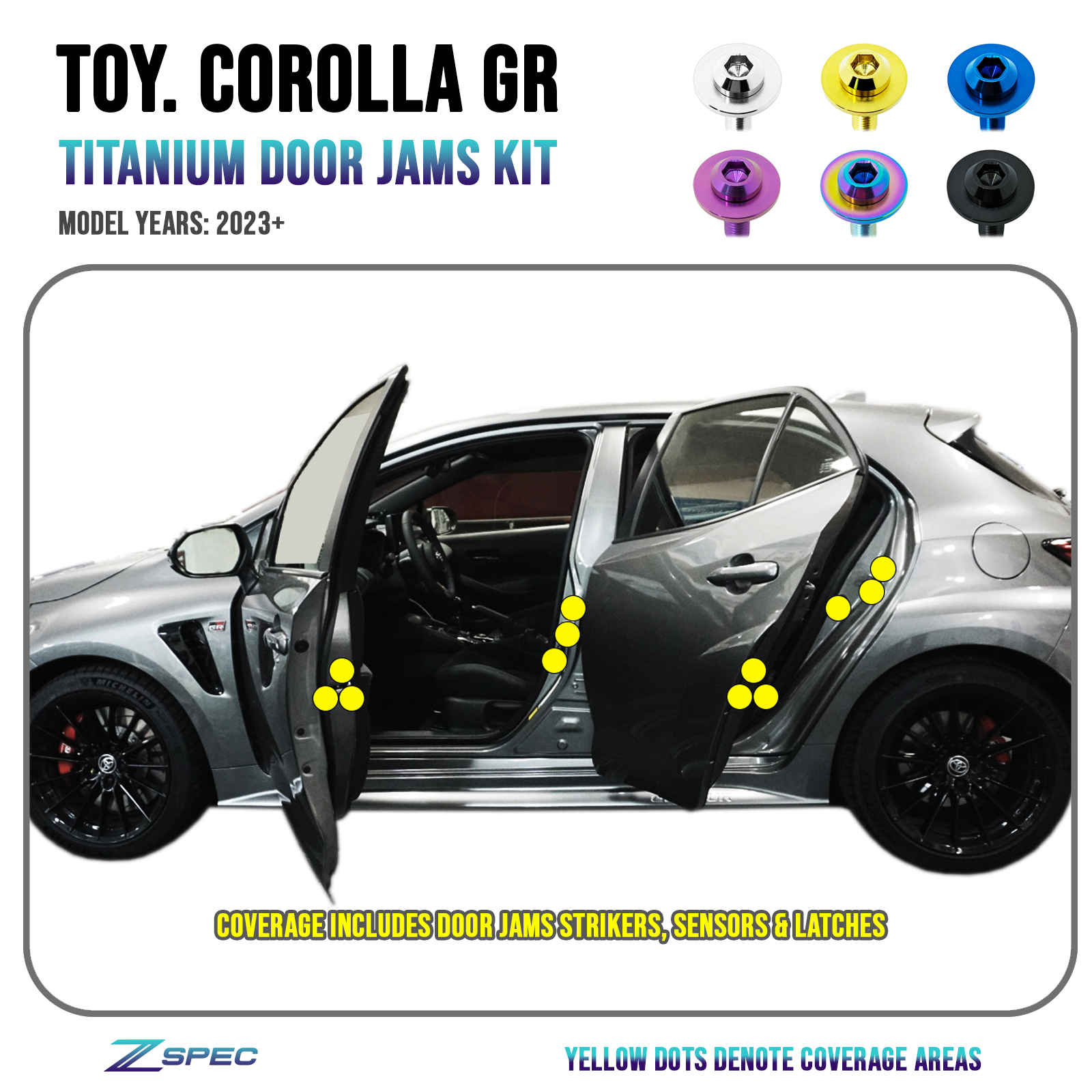 ZSPEC "Stage 2" Dress Up Bolts® Fastener Kit for the '20-24 Mazda CX-30, Titanium - ZSPEC Design LLC - Hardware Fasteners - cx-30, Fastener Kit, mazda, stage 2 - zspecdesign.com