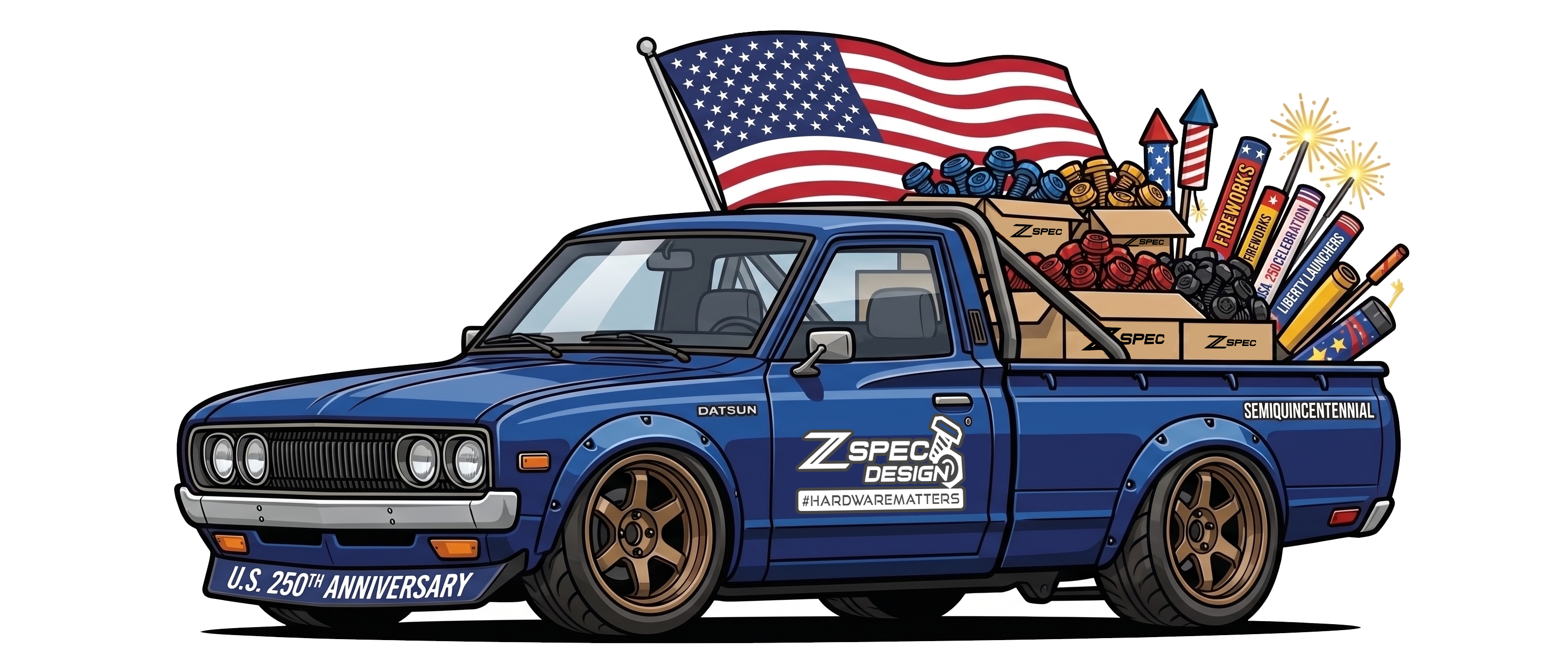 Datsun Truck U.S. 250th Birthday Sticker