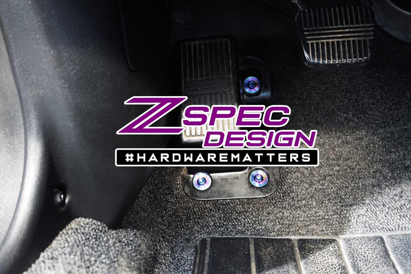 ZSPEC Dress Up Bolts® Dead-Pedal Fastener Kit for Nissan 240SX S13 (& Silvia), Titanium - ZSPEC Design LLC - Hardware Fasteners - 240sx, dead pedal, Fastener Kit, foot rest, Interior Fastener Kits, nissan, pedal, S13, Silvia - zspecdesign.com