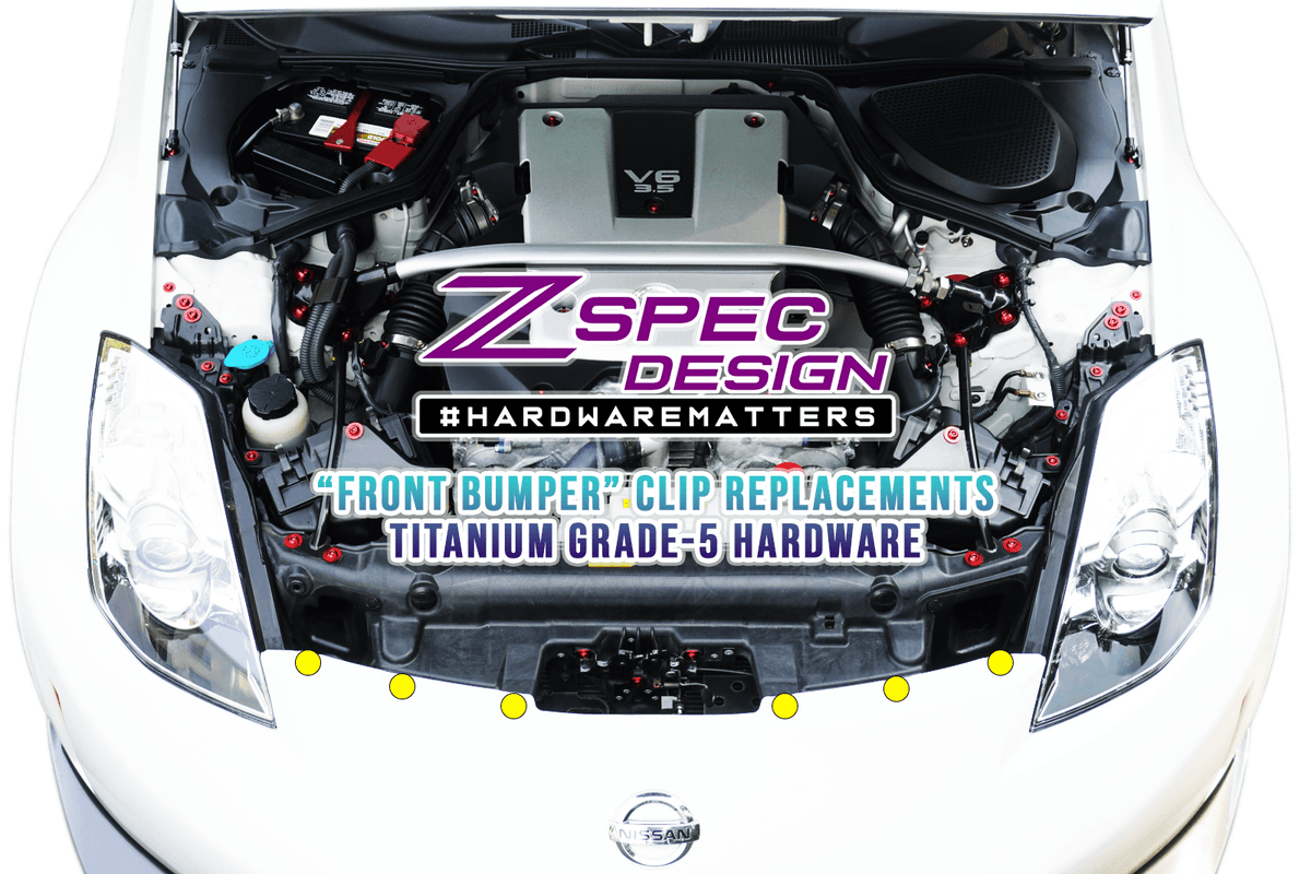 ZSPEC Front-Bumper Only Clips Replacement Kit for Nissan 350z Z33,  Titanium