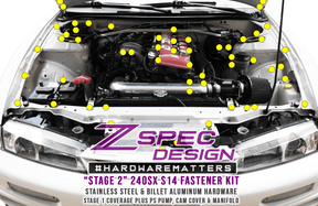 ZSPEC "Stage 2" Dress Up Bolts® Fastener Kit for '95-98 Nissan 240SX S14, Stainless & Billet - ZSPEC Design LLC - Hardware Fasteners - 240sx, Fastener Kit, nissan, s14, stage 2 - zspecdesign.com