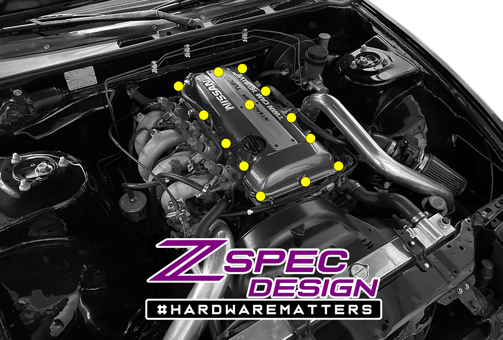 ZSPEC SR20DET (Non-VTC "Red Top") Valve Cover Hardware Kit, Grade-5 Titanium - ZSPEC Design LLC - Hardware Fasteners - 240sx, Fastener Kit, nissan, s14, sr20det - zspecdesign.com