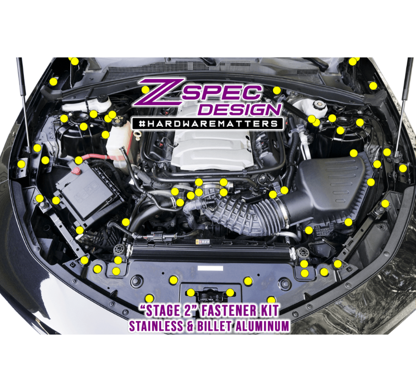 ZSPEC "Stage 2" Dress Up Bolts® Fastener Kit for '16+ Chevy V8 Camaro SS, Stainless & Billet - ZSPEC Design LLC - Hardware Fasteners - camaro, chevrolet, chevy, Fastener Kit, SS V8, stage 2 - zspecdesign.com