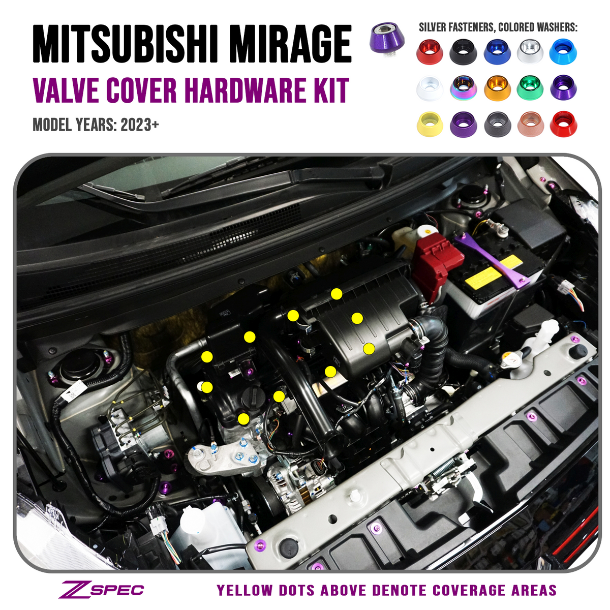 ZSPEC Dress Up Bolts® Fastener Kit for Mitsubishi Mirage 2023+