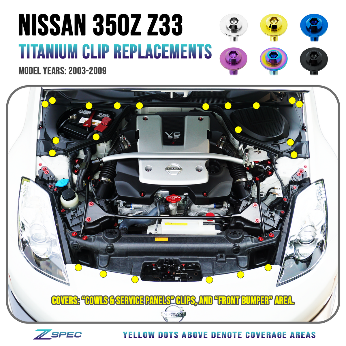 ZSPEC Throttle Bodies Fastener Kit for '23+ Nissan Z RZ34, Titanium ZSPEC Throttle Bodies Fastener Kit for '23+ Nissan Z RZ34, Titanium
