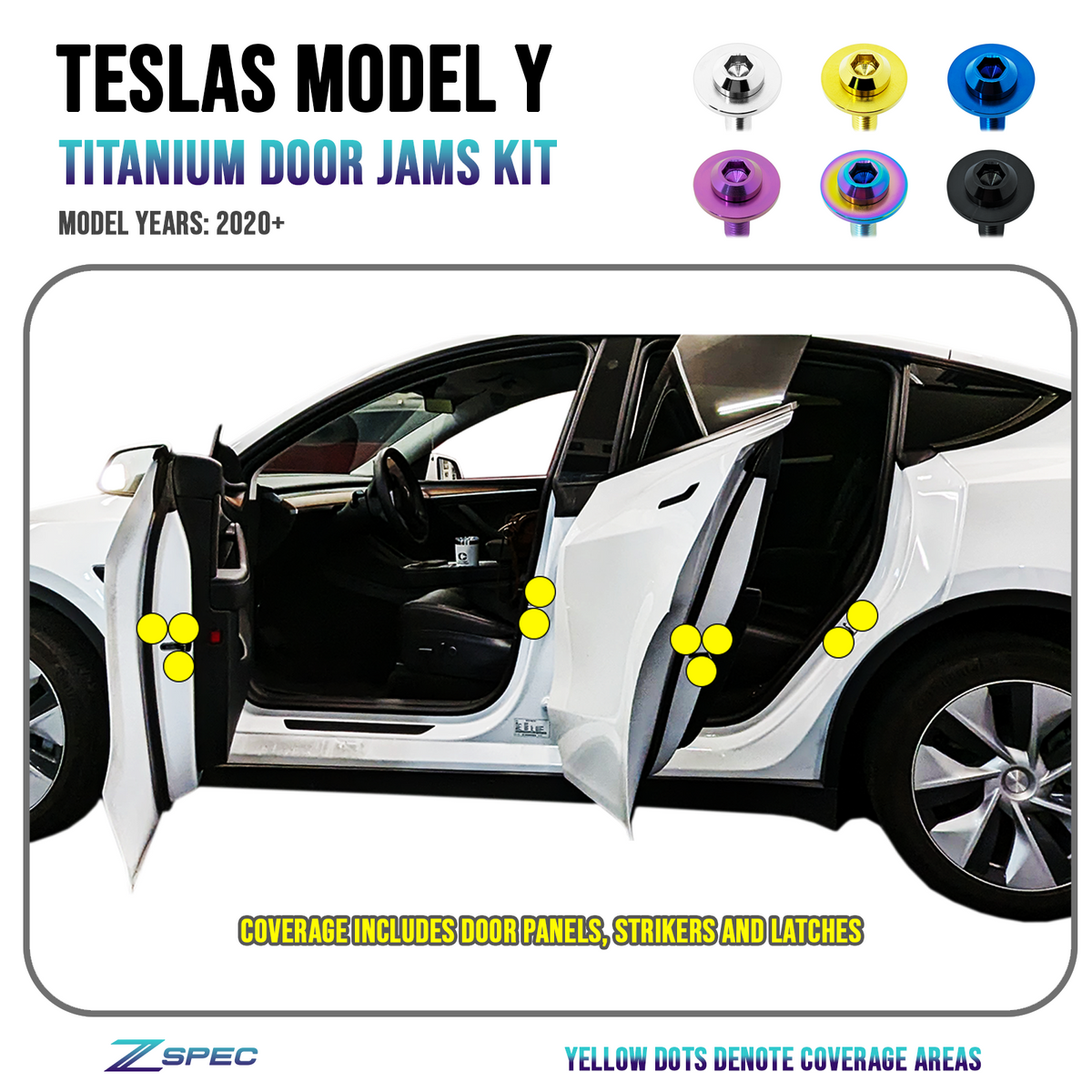 ZSPEC Door-Jams Fastener Kit, Strikers & Latches, Tesla Model 3 & Y
