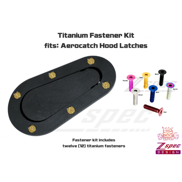 ZSPEC Dress Up Bolts® Fastener Kit for Aerocatch Hood Latches, Titanium