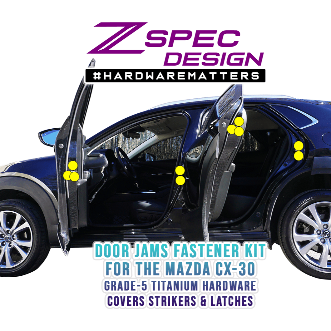 ZSPEC "Stage 3" Dress Up Bolts® Fastener Kit for the '20-24 Mazda CX-30, Titanium - ZSPEC Design LLC - Hardware Fasteners - cx-30, Fastener Kit, mazda, stage 3 - zspecdesign.com