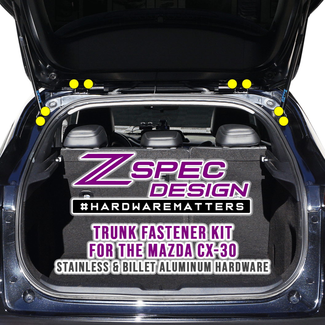 ZSPEC "Stage 3" Dress Up Bolts® Fastener Kit for 2020-2024 Mazda CX-30, Stainless & Billet - ZSPEC Design LLC - Hardware Fasteners - cx-30, Fastener Kit, mazda, stage 3 - zspecdesign.com